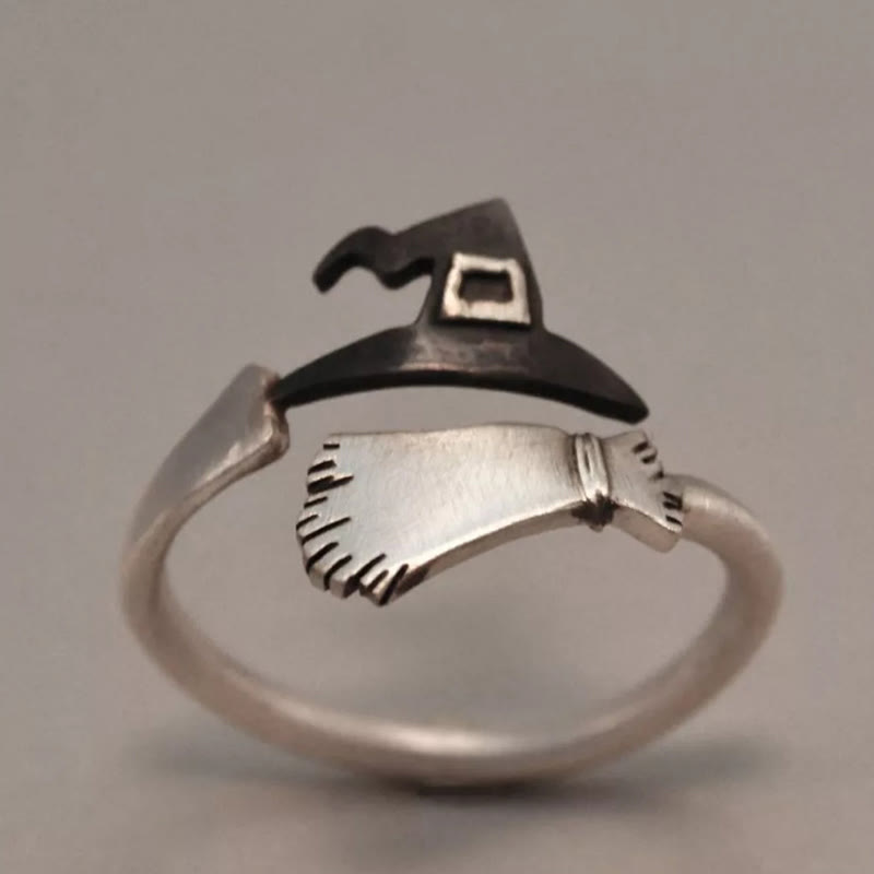 Kreativer Hexenhutbesen Verstellbarer Ring