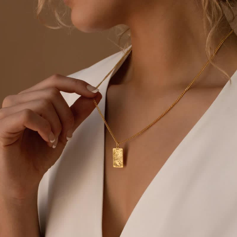 Zierliche Tarot -Karte Spirituelle Halskette