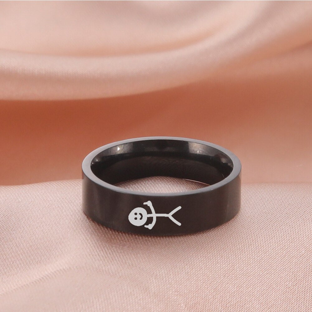 Einfache Trend Lustige Mittelfinger Stickman Ring Hip Hop Fuxk Sie Doodle Ringe für Mann Paar Party Neue Geschenke Schmuck