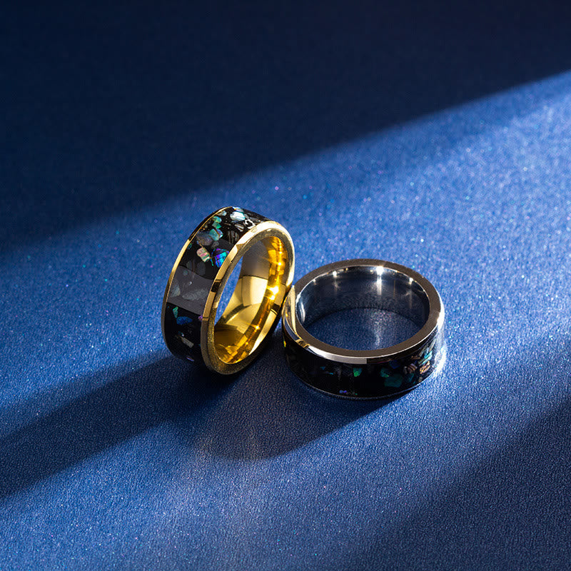 Zerkleinerter Opal Abalone Wolfram -Carbidring