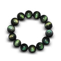 Chavri Natürliches Obsidian-Armband mit grünem Auge
