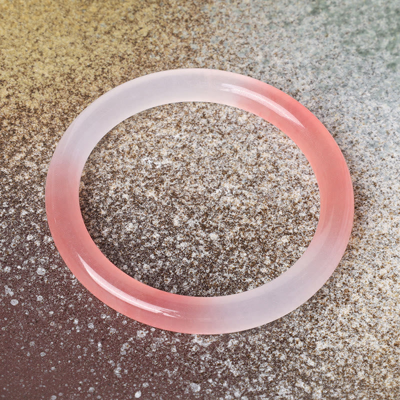 Chavri Pink Golden Silk Jade Reichtum Armband Armreif