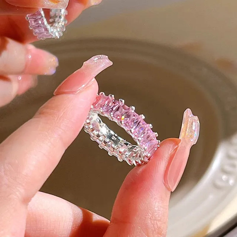 Rosa Liebe Herz Ringe für Frauen Öffnung Persönlichkeit Dorn Finger Ring Mode Süße Mädchen Schmuck Hochzeit Party Zubehör 2023