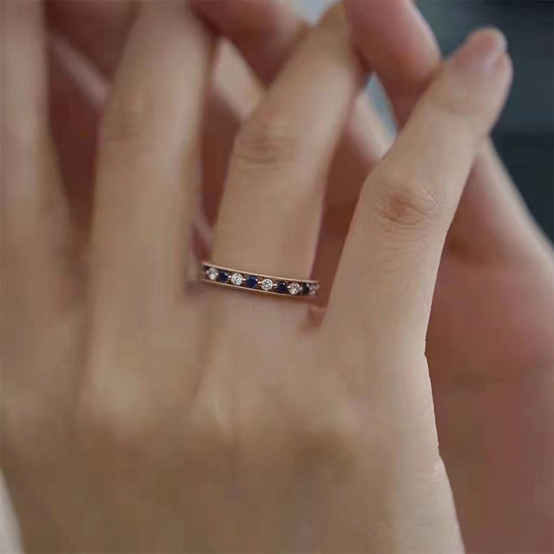 Frei Heute Plattiert S925 Silber Sapphire Mosambik Diamond Simple Ring