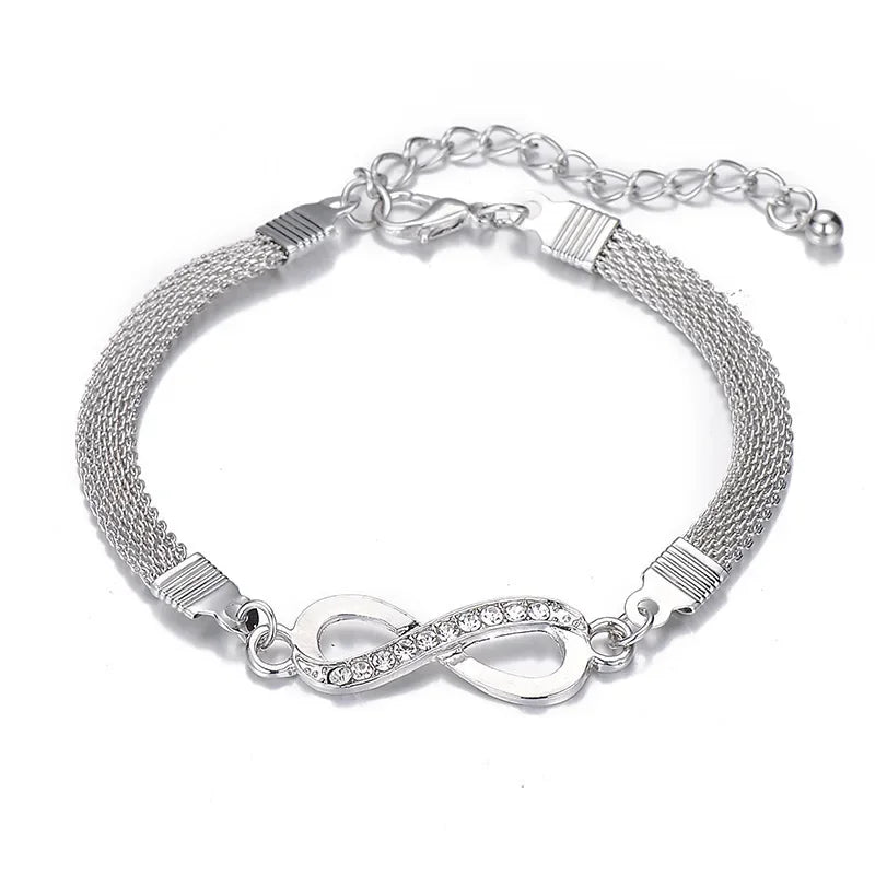 Strass-Unendlichkeits-Armband für Herren und Damen, Schmuck, 8 Zahlen-Anhänger, Charm-Blange-Paar-Armbänder für Liebhaber, Freund, Frauen, Geschenke