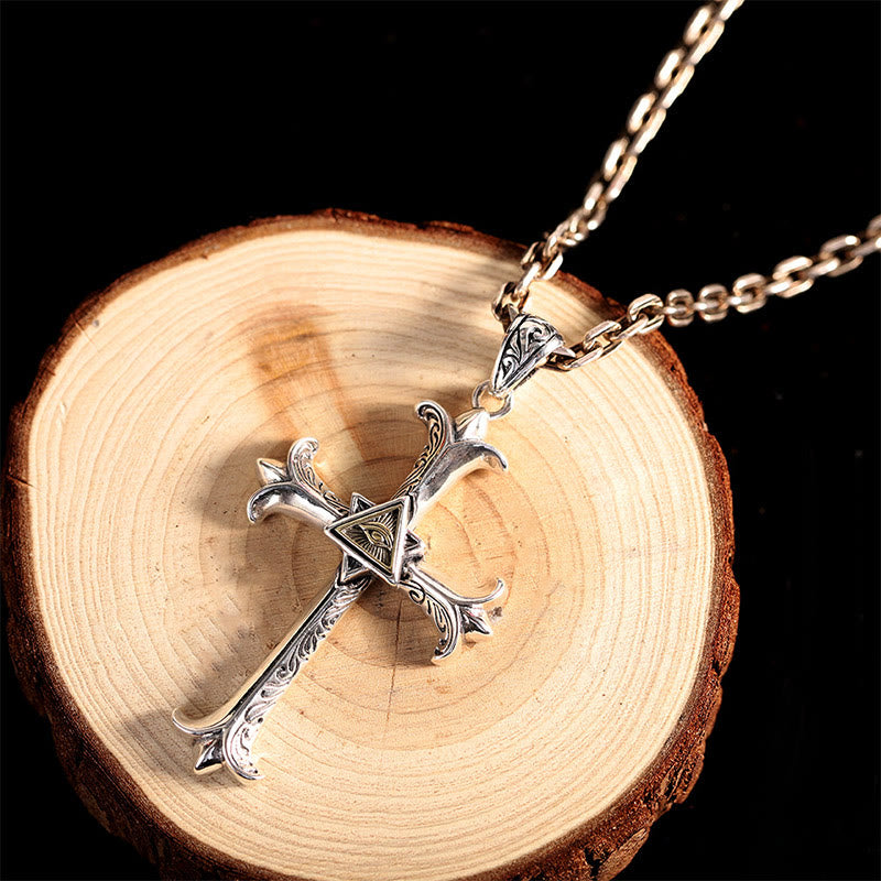 Eye Of God Cross Halskette
