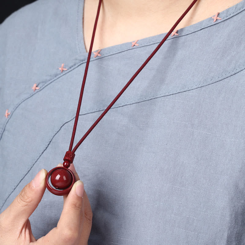 Chavri Cinnabar Om Mani Padme Hum PiXiu Segen Glücksperlen-Halskettenanhänger