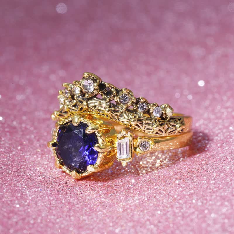 Heller Zirkonblau -Runder Saphirring