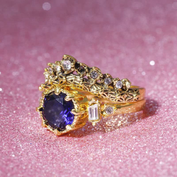 Heller Zirkonblau -Runder Saphirring