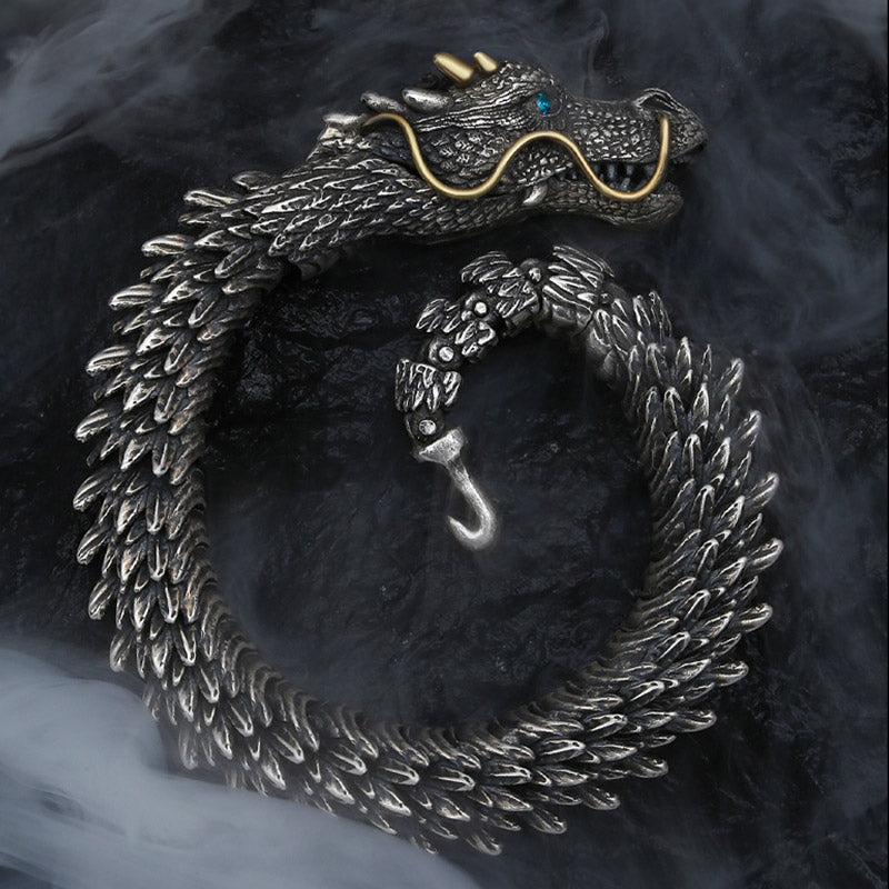 Chavri Nordischer Drache, handgefertigtes Amulett, Glücksschutz, Kettenarmband