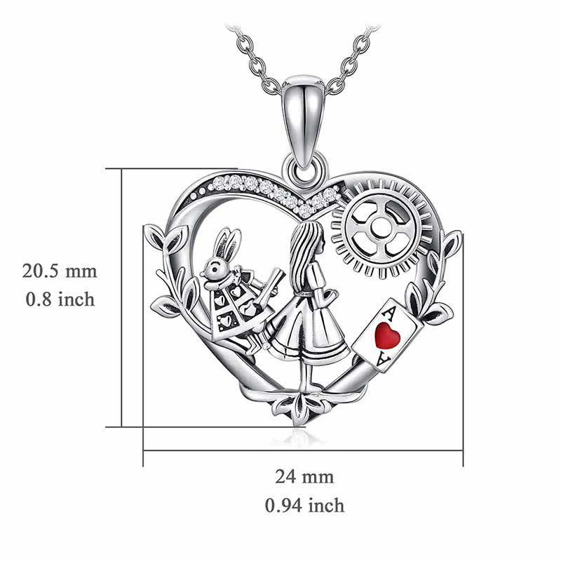 Märchenland In Einem Traum Vintage Alice Rabbit Heart Halskette
