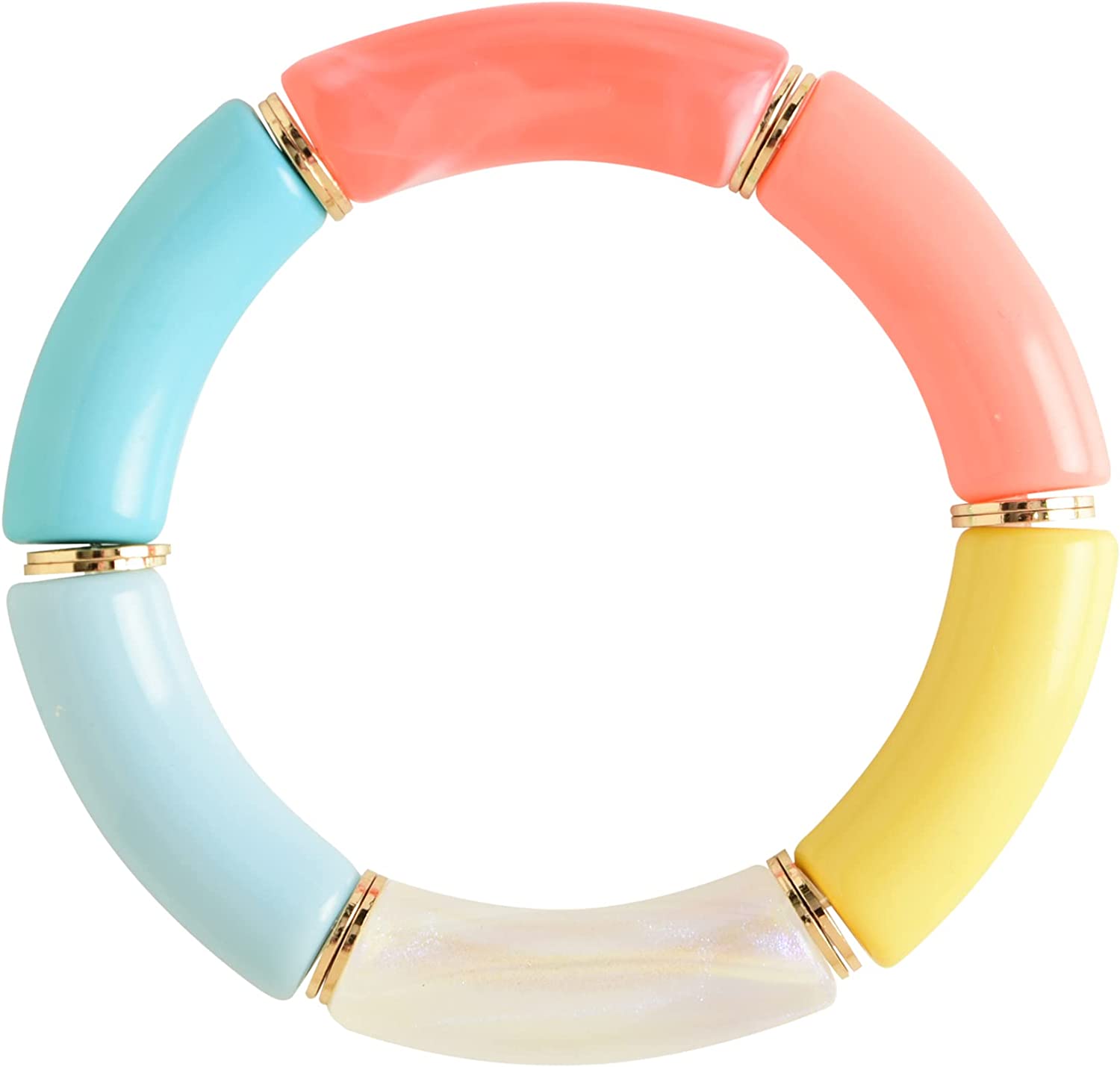 3 Stück Acryl-Bambus-Perlen-Armband-Set