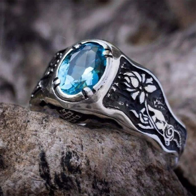 Buddhi Mudra Swiss Blue Topaz Ring