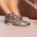 Süßer Luxus 2 -Teiliges Kronen -Zirkon -Ring -Set