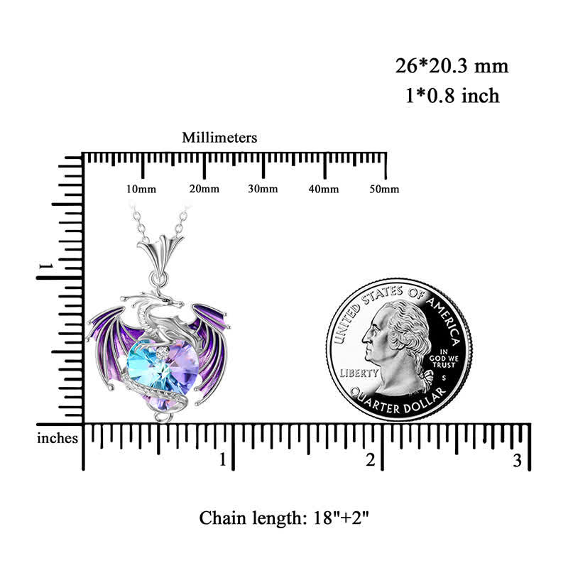 Fliegende Drachenherzkette Mit Drachenherziger