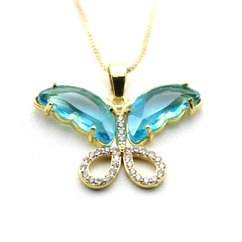 Kristallglas Schmetterling Halskette