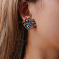 Auge Von Doom Sapphire Creative Peacock Ohrringe
