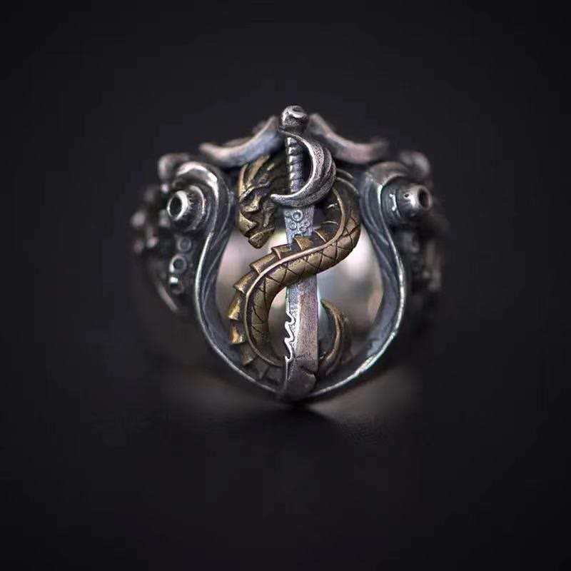 Kreativer Drachen Vintage Warrior Rining