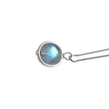Runde Damen-Halskette mit natürlichem Mondstein aus 925er-Sterlingsilber