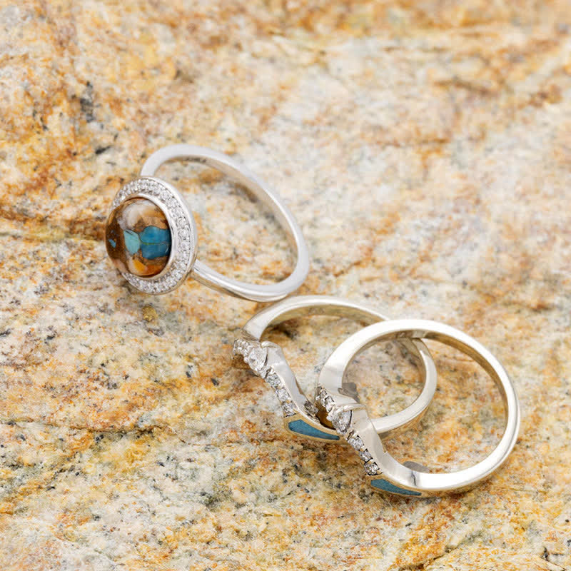 Böhmen -Vintage -Türkis -Ring