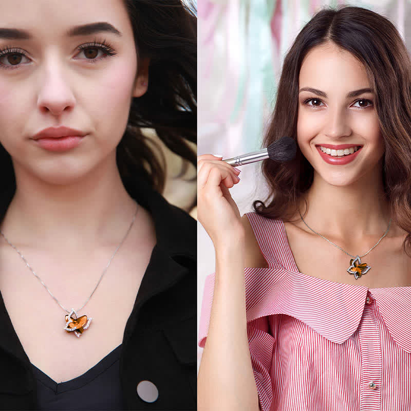 Verteilen Sie Ihren Flügelbutterfly -Geburtssteinkristall Halskette