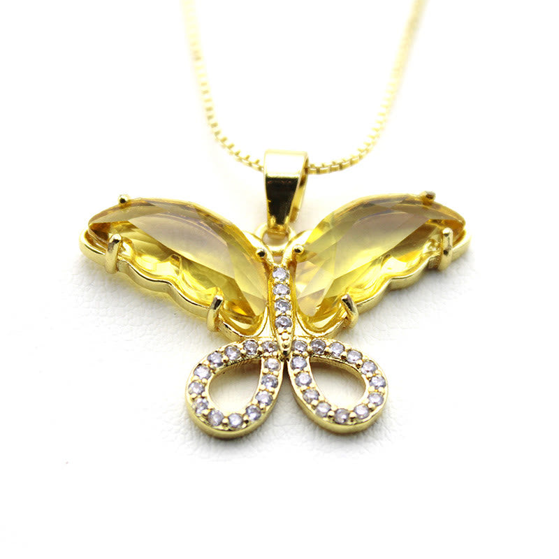 Kristallglas Schmetterling Halskette