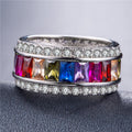 Chromatischer Farbe Quadratischer Zirkonring