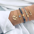 5Pcs Bohemian World Map Turtle Armband Set