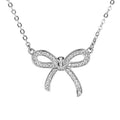 Süße Mädchen-Halskette aus 925er-Sterlingsilber mit hohlen CZ-Schleifenknoten