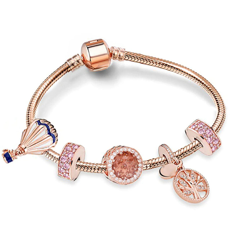 Trendy Romantische 2021 Silber Farbe Charm Armband mit Glückliche Familie Strang Marke Armband für Frauen DIY Schmuck Machen