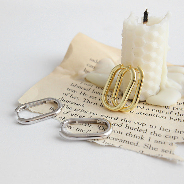 Modische Creolen aus 925er-Sterlingsilber mit neuer Geometrie in U-Form