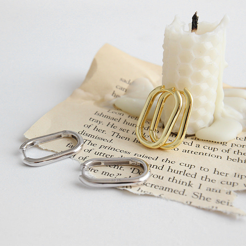 Modische Creolen aus 925er-Sterlingsilber mit neuer Geometrie in U-Form