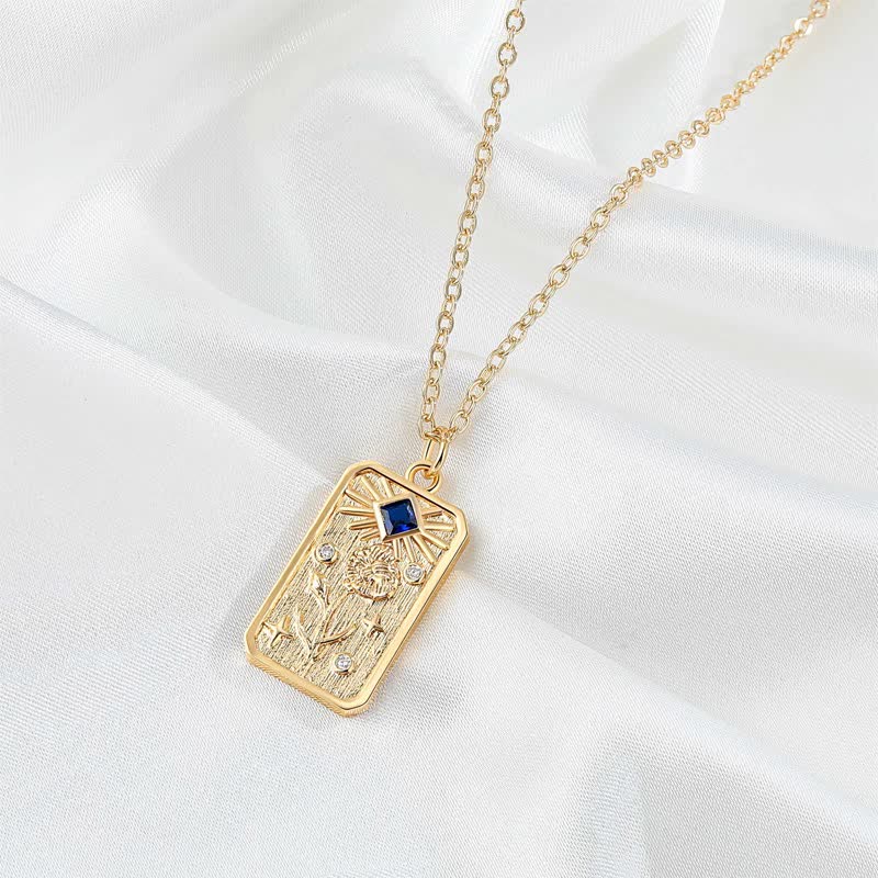 Geprägter Geburtsstein Empfindliche Geburtsblumenkette