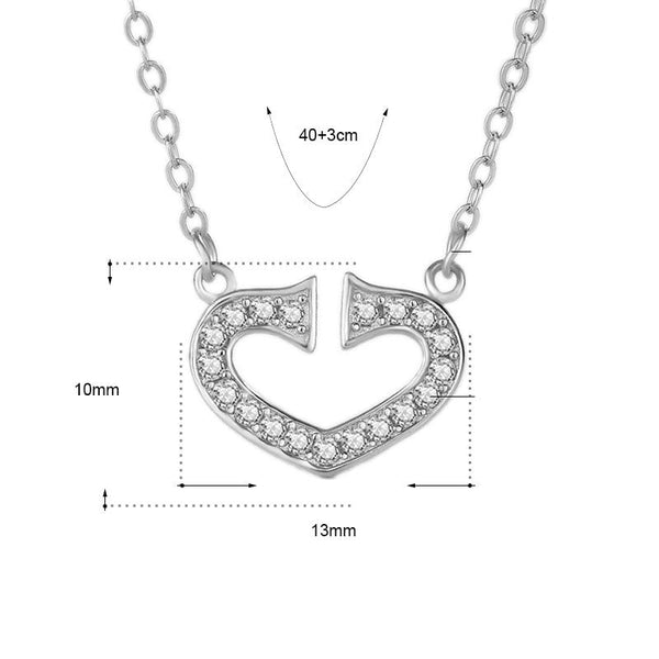 Büro-Halskette aus 925er-Sterlingsilber mit unregelmäßigem gebrochenem CZ-Herz