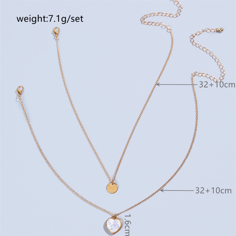 2 Schicht Romantische Herzcharme Halskette Sammlung