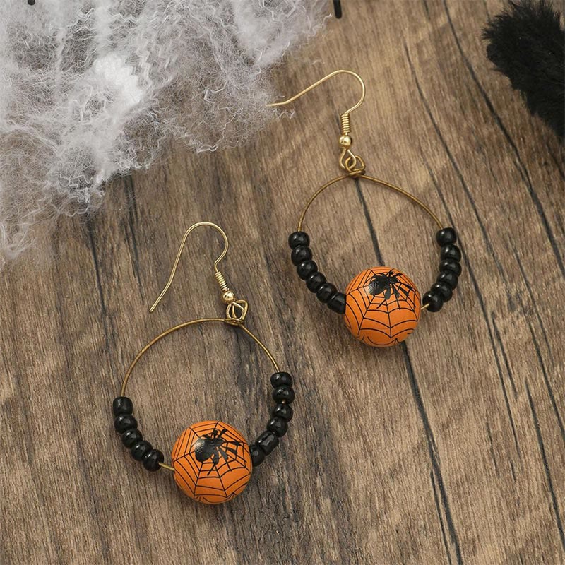 Lustige Goast Pumpkin Spider Halloween Ohrringe