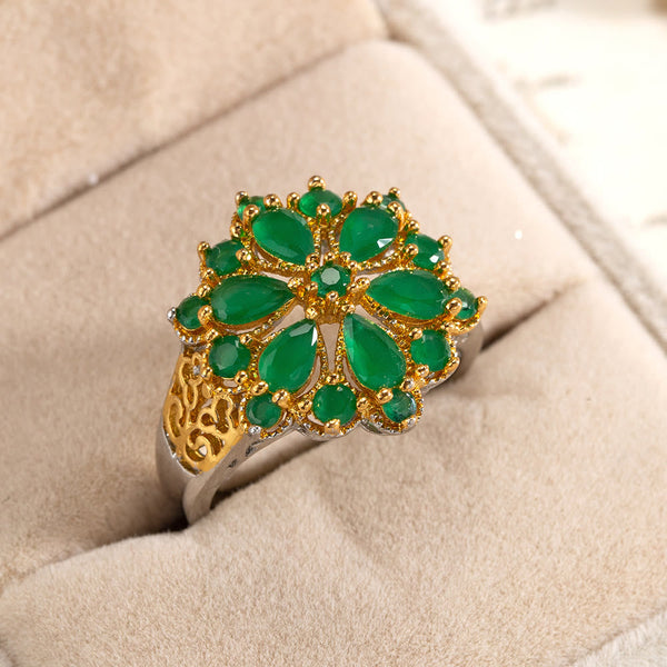 Blühen Blumen Emerald Ring