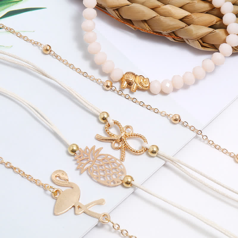 5Pcs Dreiecks -Schwarzes Türkisfarbenes Armband Set Von Frauen