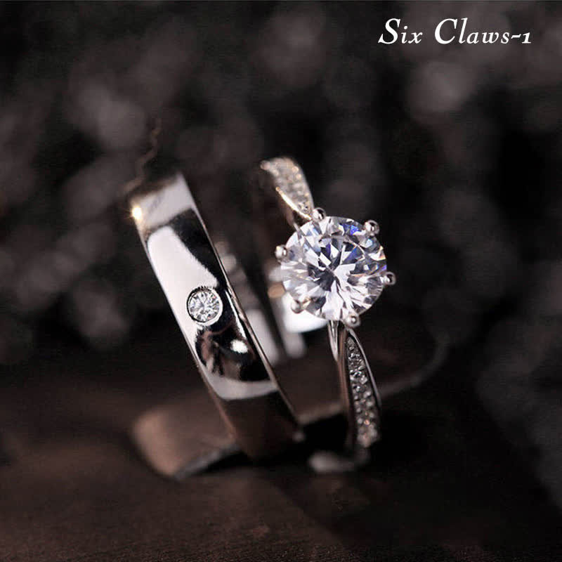 Wahre Liebe Ist Unschätzbares Zirkonia -Hochzeitspaarer Ring -Set