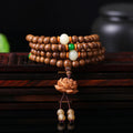 Chavri 108 Mala Perlen Adlerholz Weiße Jade Lotus Gebet Meditationsarmband