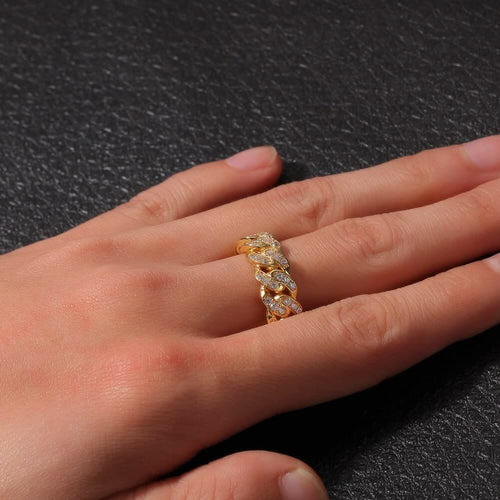 8Mm Cuban Link Hip Hop Hochzeit Verdrehte Ringe