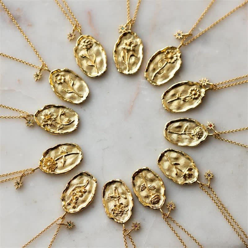 Delicate Edelstahl -Geprägte Halskette