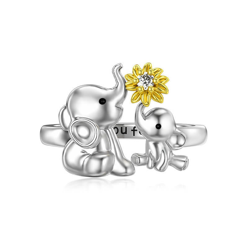 Ich Liebe Dich Für Immer Mutter Und Kinder -Elefant Daisy Ring