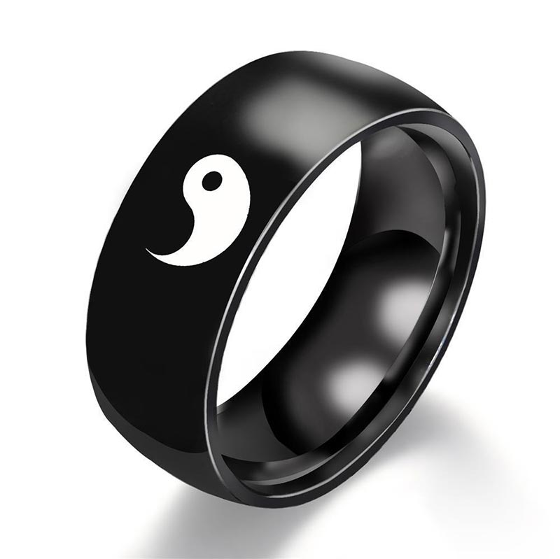 Chavri Yin Yang Balance Paarring aus Titanstahl