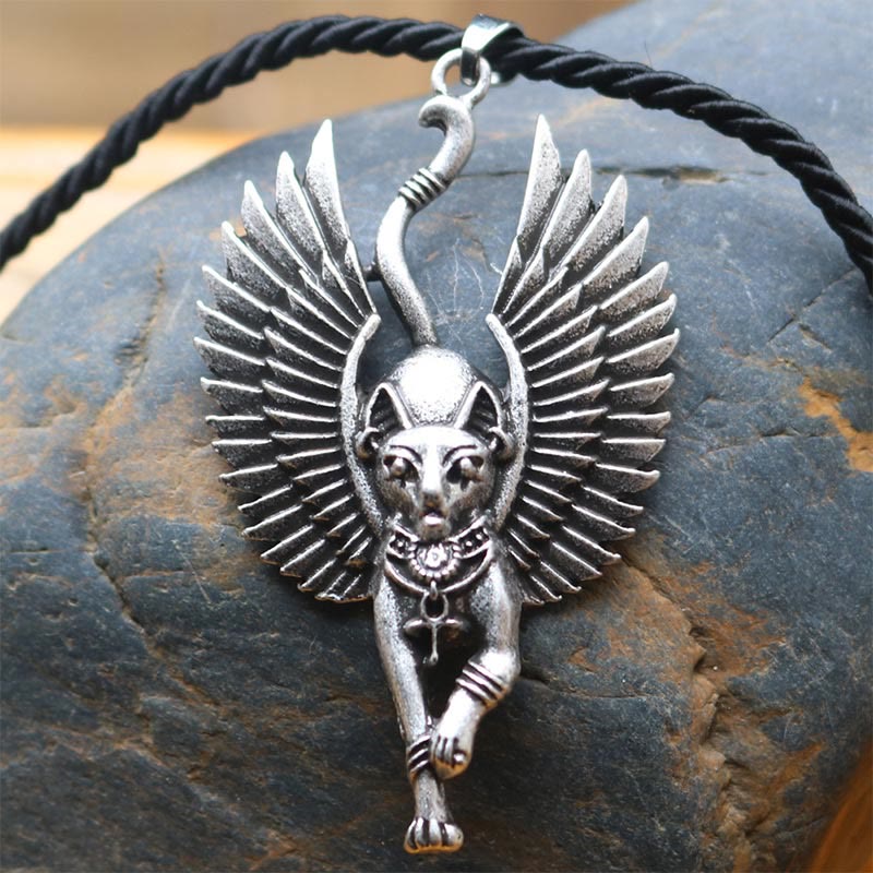 Antike Ägyptische Bastet -Statue -Katzenkette