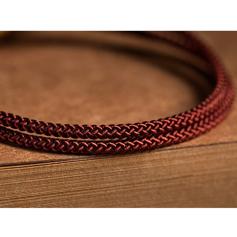 Chavri 925 Sterling Silber handgefertigtes chinesisches Sternzeichen Natal Buddha Cyan Bodhi Samenschutz geflochtenes rotes Schnurarmband