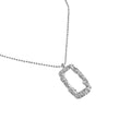 Geometrie Hohle Rechteck Halskette aus 925er Sterlingsilber