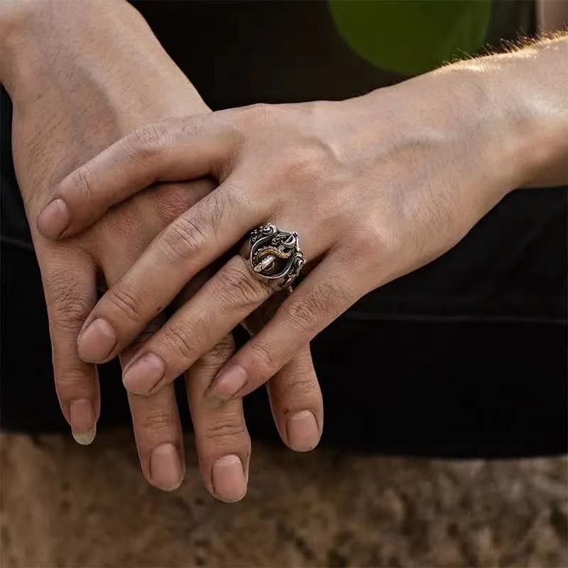 Kreativer Drachen Vintage Warrior Rining