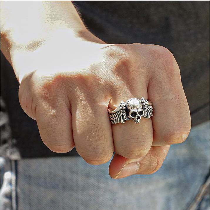 925 Sterling Silberschädel Ring Ring