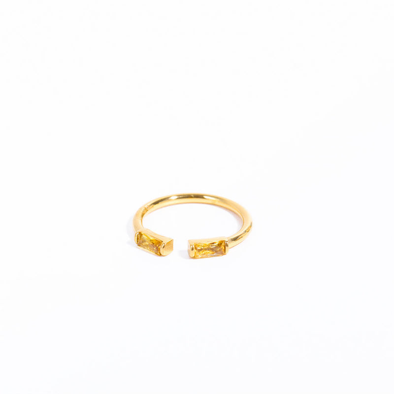 Doppelbaguette Geburtssteinring